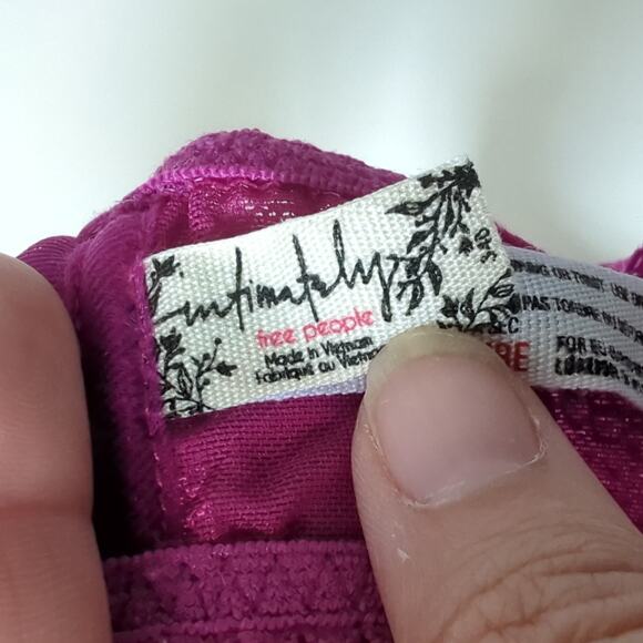 Intimately Free People Womens Bra 34B Anthro Fuschia Front Clasp Lace Sheer Mesh - Picture 2 of 6